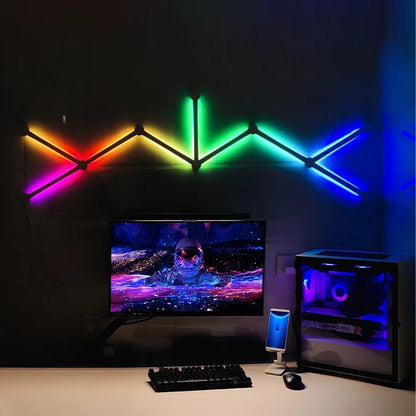WIFI RGB Wall Light Bar RGBIC LED Light Smart Gaming Lights Works with Alexa and Google Assistant LED Wall Lights for Bedroom