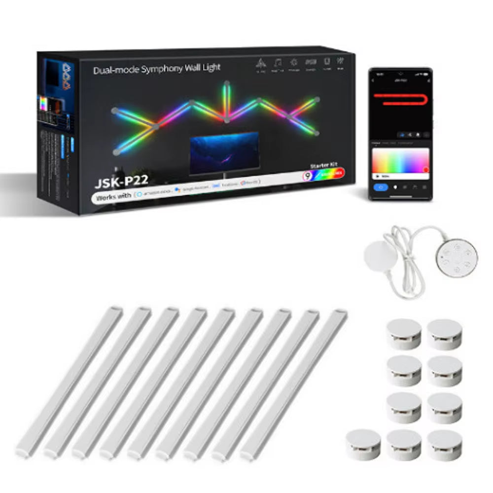 Xiaomi  LED Smart Wall Light DIY RGB Atmosphere Light Voice Control Lamp for Game Room Bedroom Bar Decoration Night Light