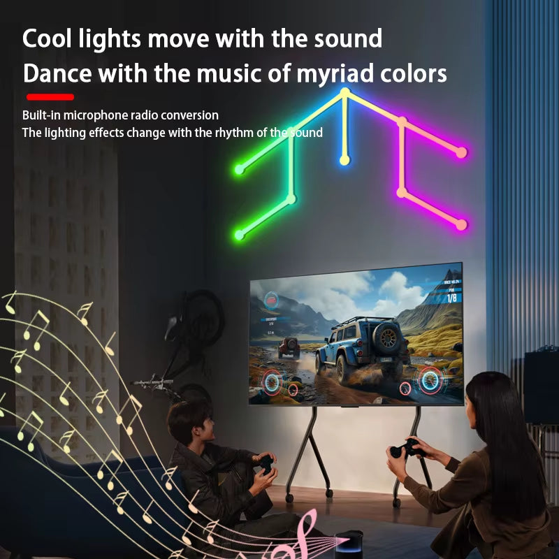 Xiaomi  LED Smart Wall Light DIY RGB Atmosphere Light Voice Control Lamp for Game Room Bedroom Bar Decoration Night Light