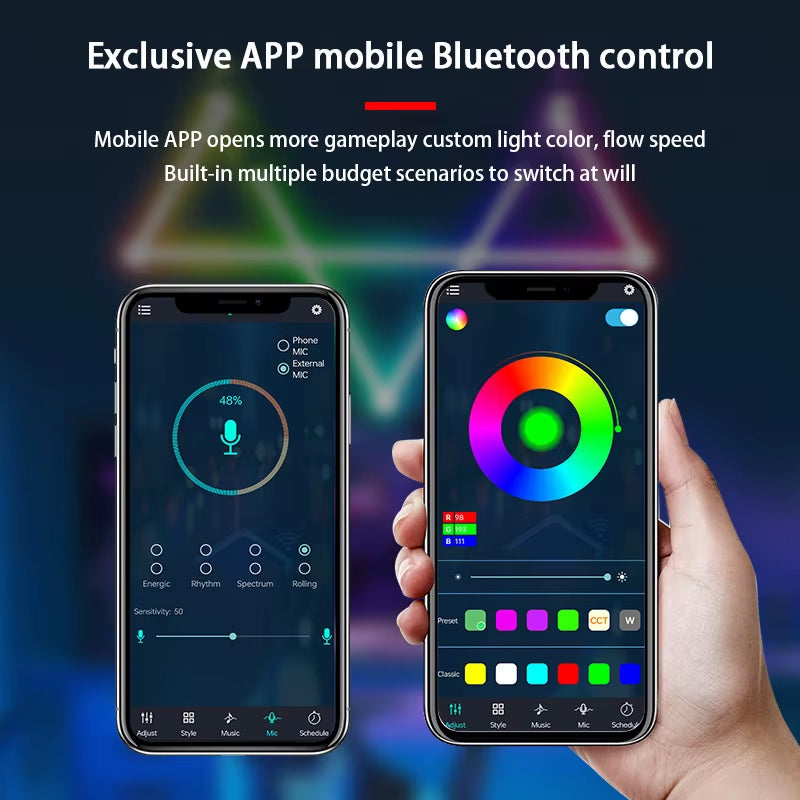 Xiaomi  LED Smart Wall Light DIY RGB Atmosphere Light Voice Control Lamp for Game Room Bedroom Bar Decoration Night Light