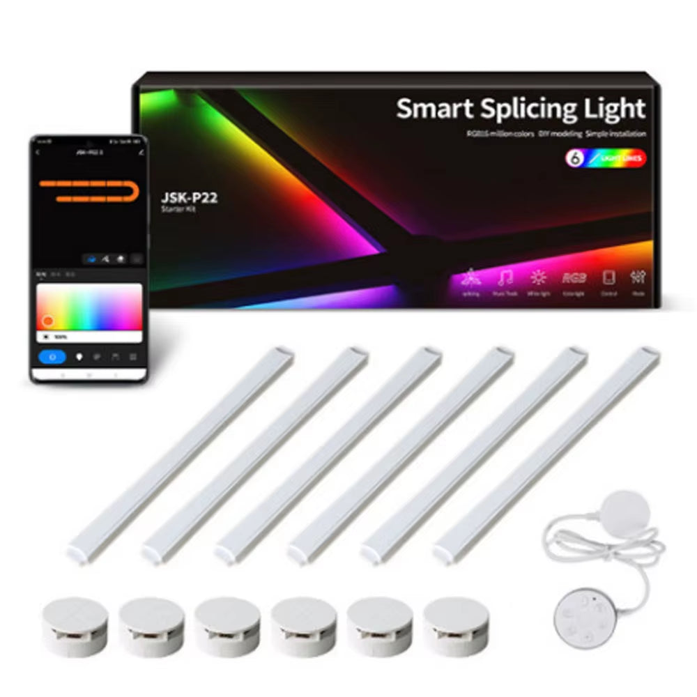 Xiaomi  LED Smart Wall Light DIY RGB Atmosphere Light Voice Control Lamp for Game Room Bedroom Bar Decoration Night Light